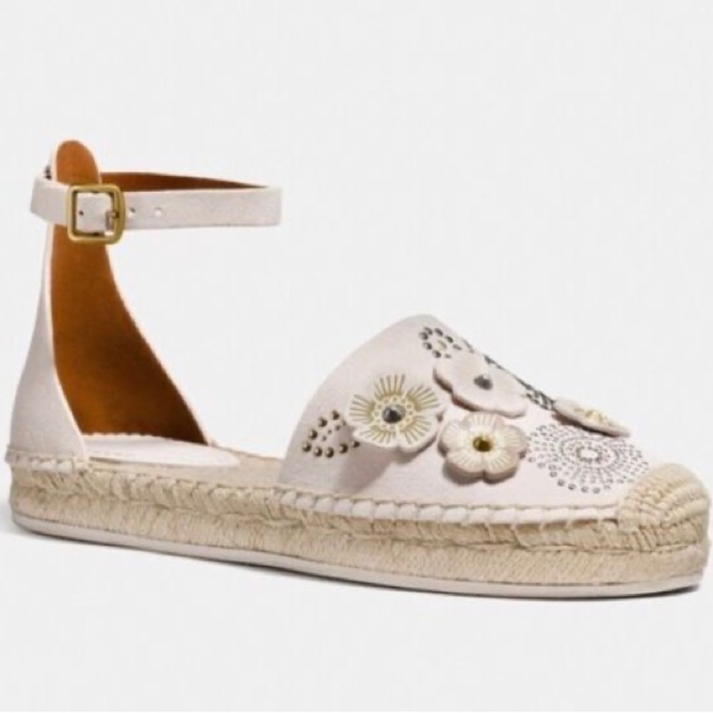 Coach Astor Ankle Strap Espadrille Flats Size 7.5